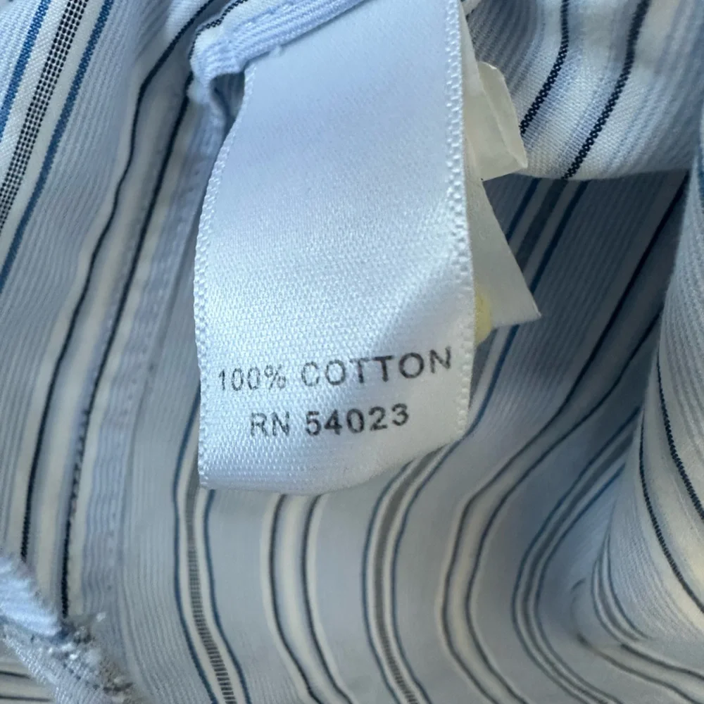 Banana Republic Classic Fit Blue White Stripe Dress Shirt Large